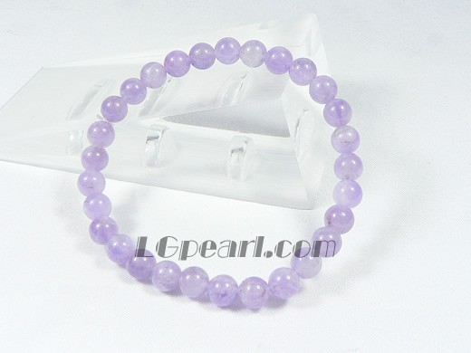 6mm purple round crystal stretchy bracelet