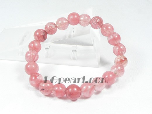 10mm red round crystal stretchy bracelet