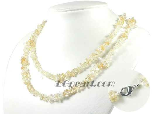 yellow irregulare crystal necklace wholesale