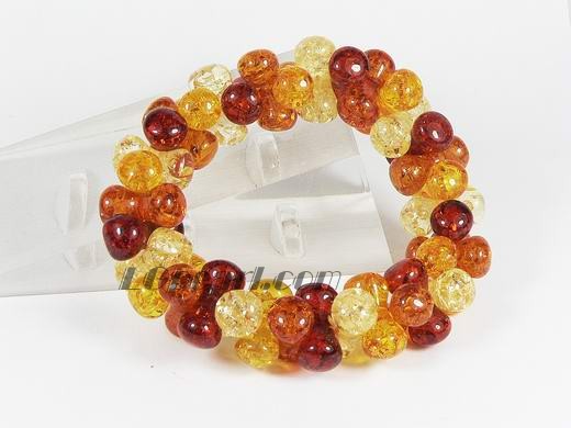 9*18mm vase shape stretchy amber bracelet