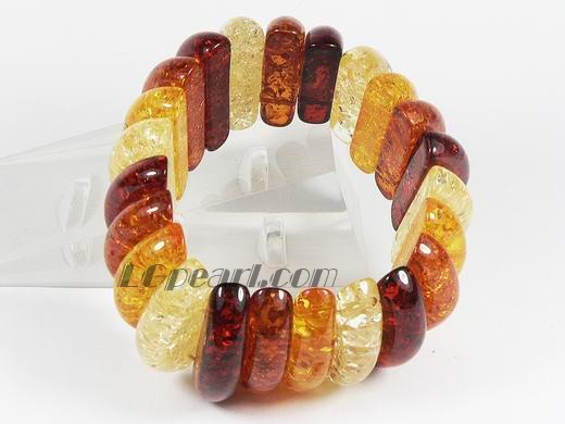 27mm multicolor nice stretchy amber bracelet
