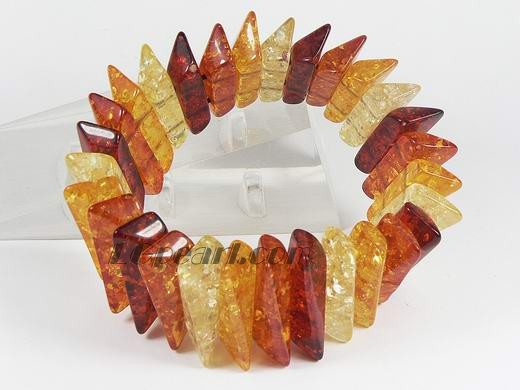 7*29mm multicolor faceted stretchy amber bracelet7*29mm multicolor faceted stretchy amber bracelet