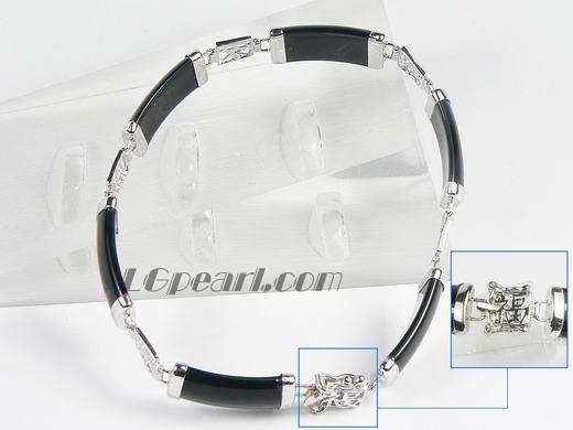 15*9mm black color curving jade bracelet