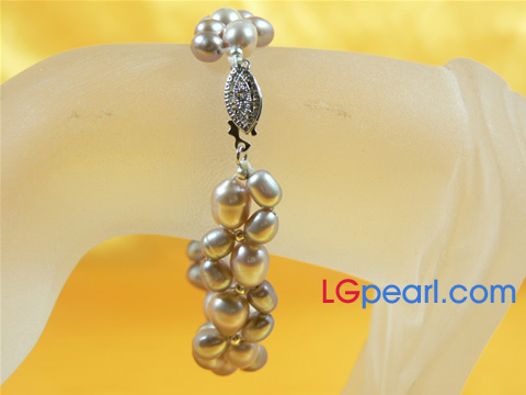 wholesale 7-8mm purple freshwater pearl bracelet
