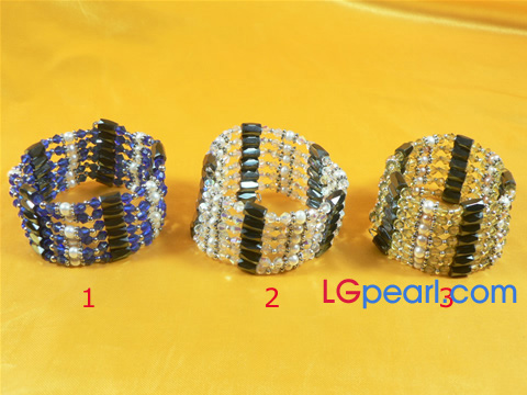multicolor freshwater pearl bracelet with magnet wholesale