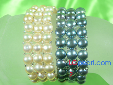 7-7.5mm bread freshwater pearl bracelet wholesale