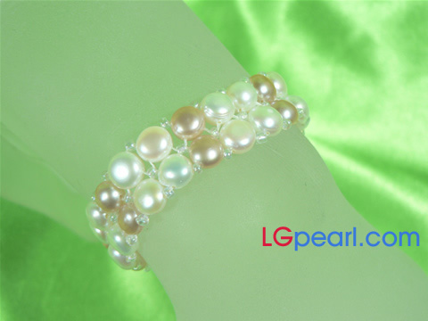 7-7.5mm cultured pearl elasticity bracelet wholesale