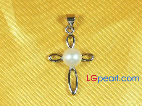 wholesale 7.5-8mm white cultured pearl pendant