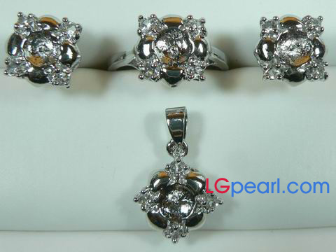 flower design 18k gp jewelry mounting set on sale