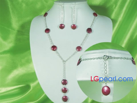 red coin shaped pearl necklace set wholesale